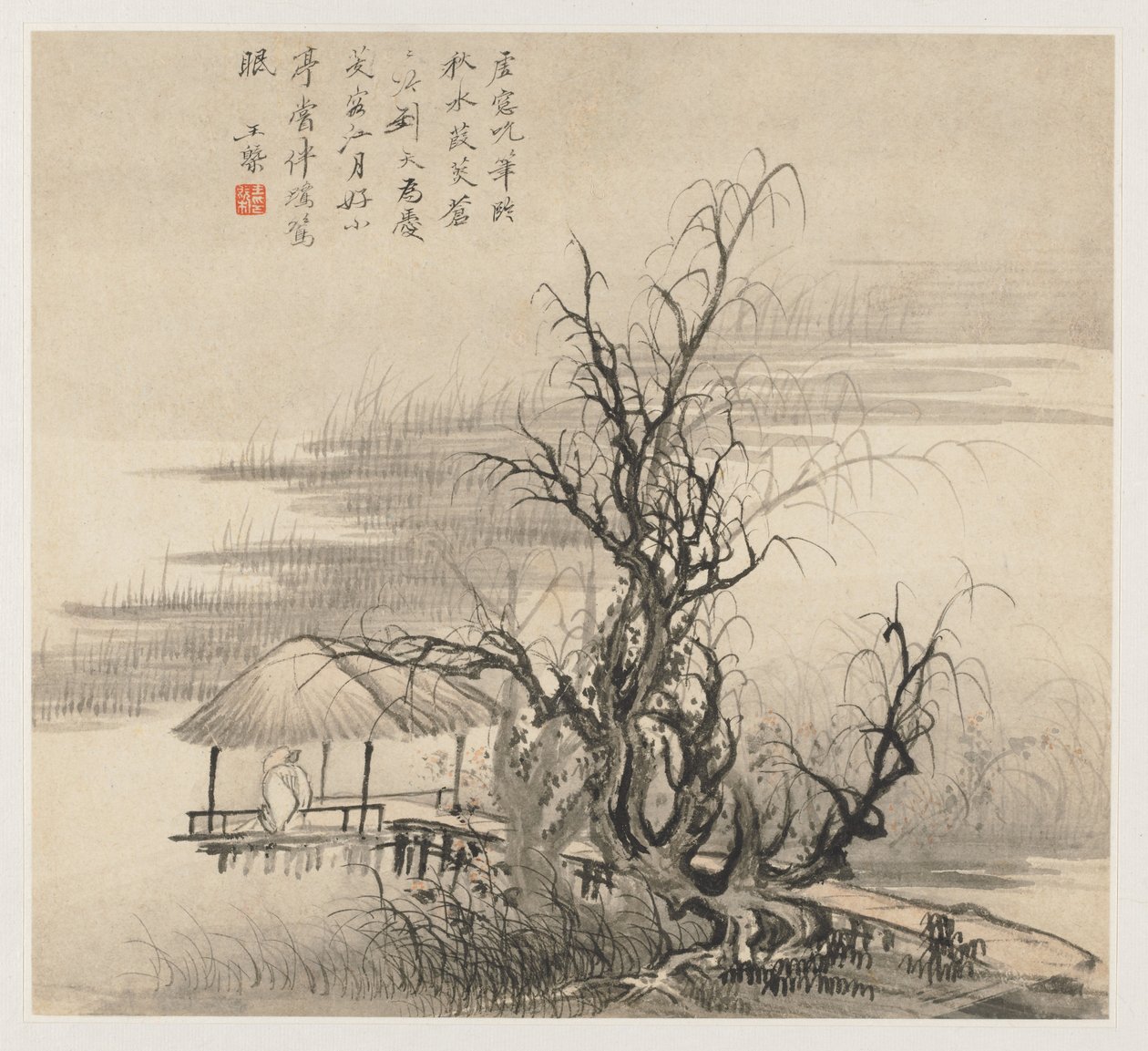 Album von Landschaften: Blatt 7, 1677 von Wang Gai