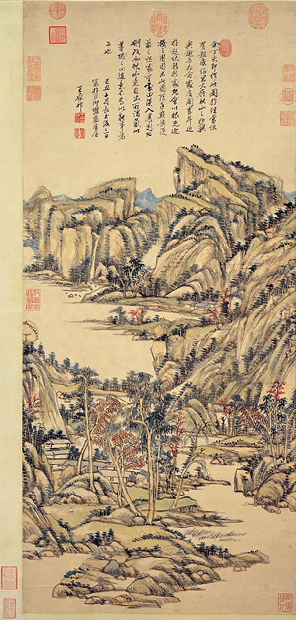 Herbstberge von Wang Yuanqi