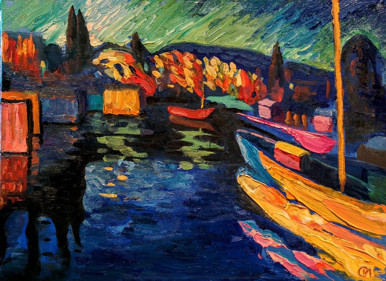 W. Kandinsky. Herbstlandschaft mit Booten von Wassily Kandinsky