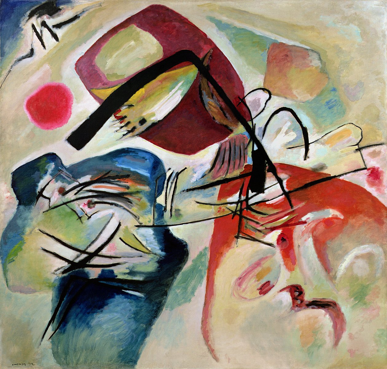 Mit dem Schwarzen Bogen, 1912 von Wassily Kandinsky