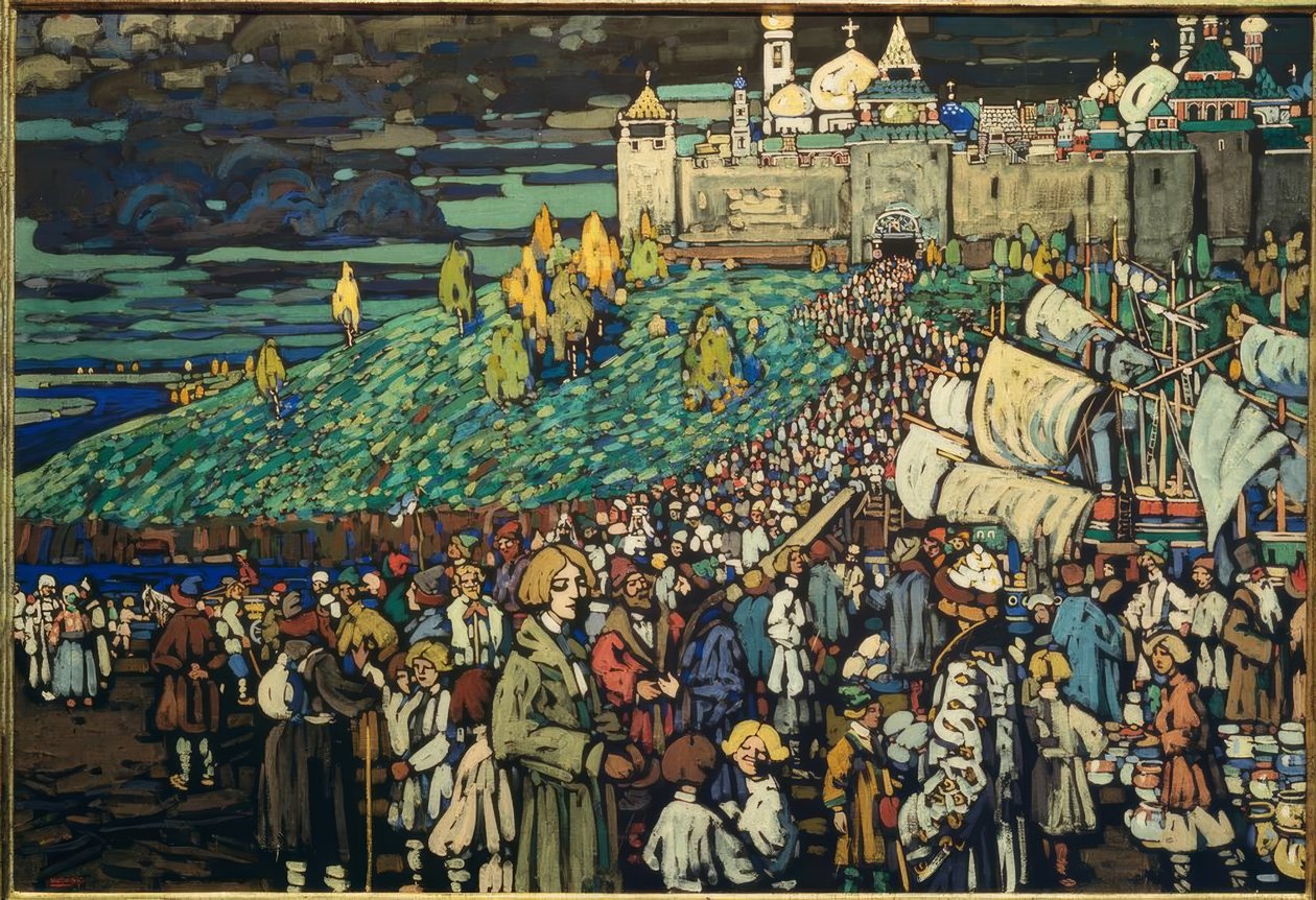 Ankunft der Kaufleute von Wassily Kandinsky