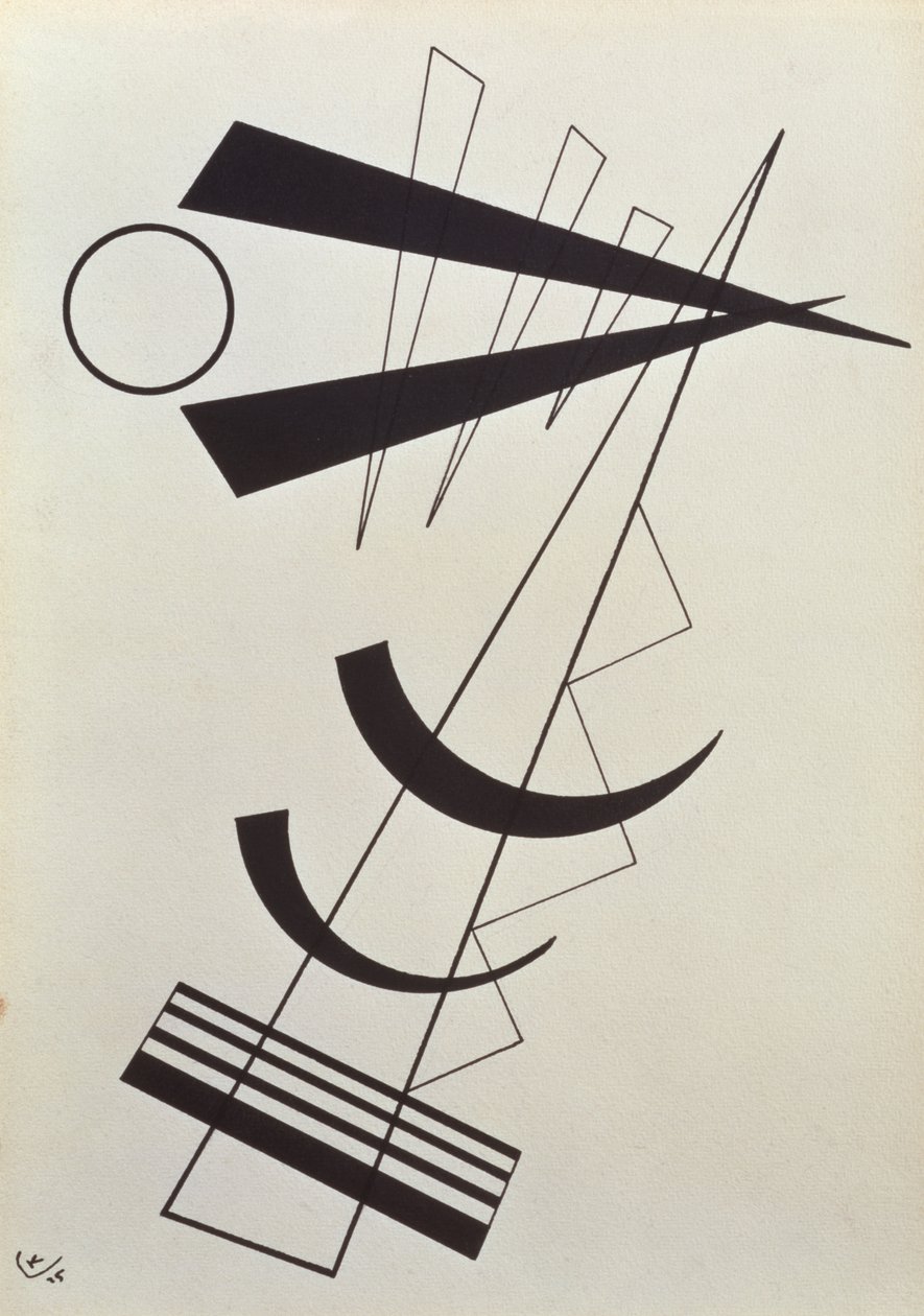 Betonte Gewichte in Schwarz/Weiß von Wassily Kandinsky