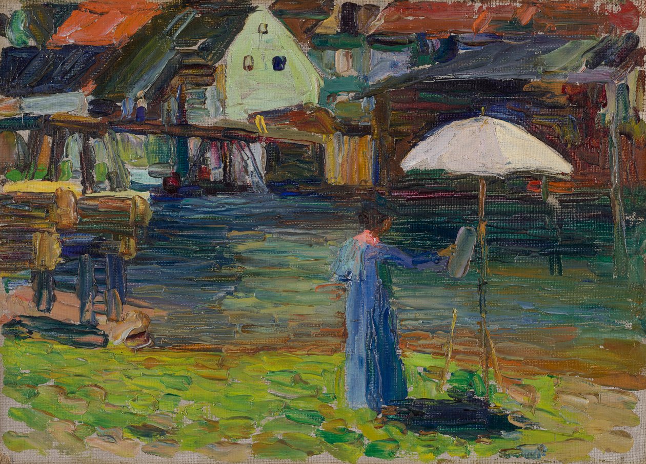 Kallmünz – Gabriele Münter beim Malen I von Wassily Kandinsky