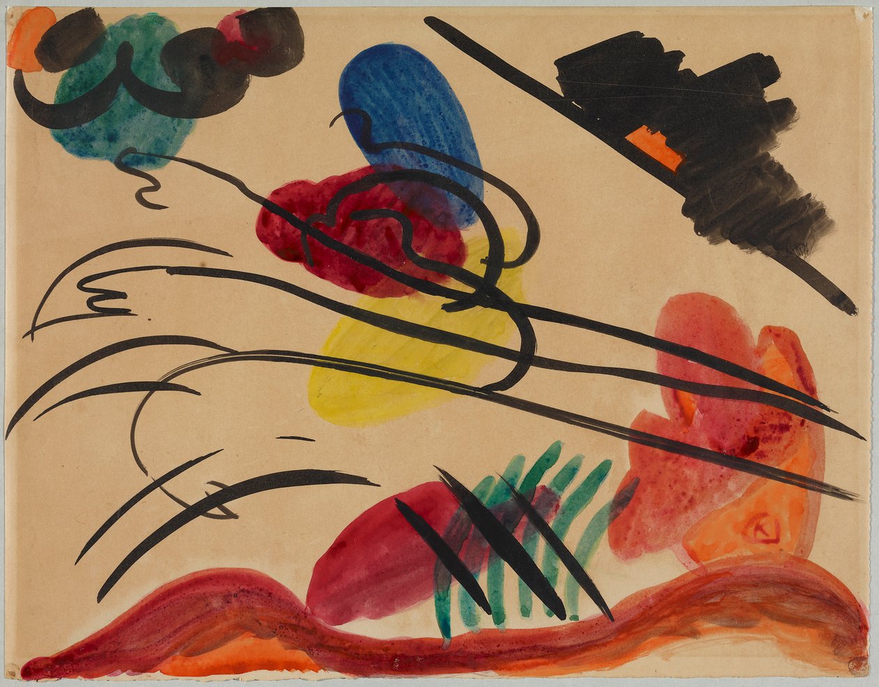 Mit drei Reitern von Wassily Kandinsky