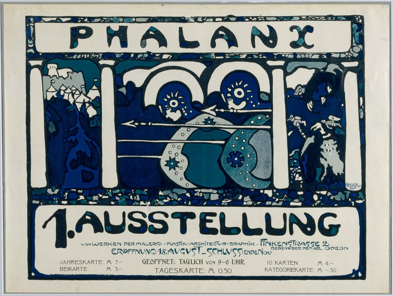 Plakat für die erste Ausstellung der Phalanx von Wassily Kandinsky