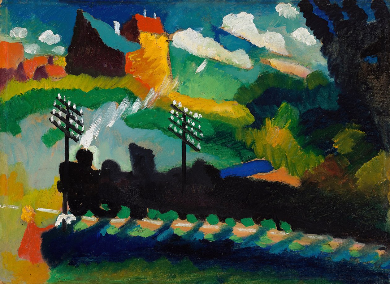 Eisenbahn bei Murnau, 1909 von Wassily Kandinsky
