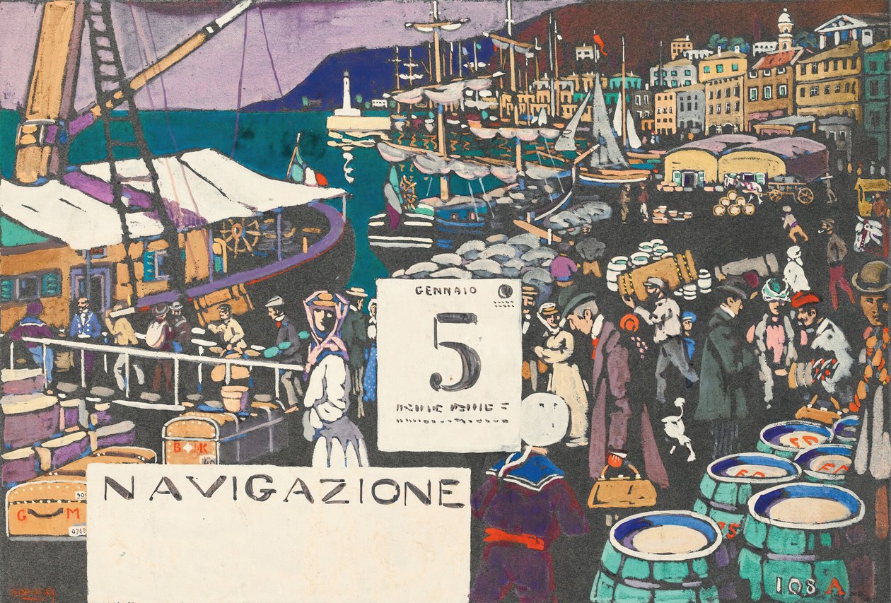 Studie für ein Schiffsplakat, 1906 von Wassily Kandinsky