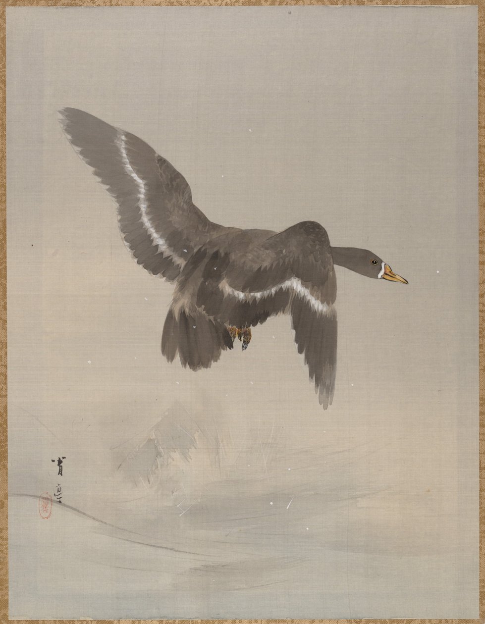 Fliegende Gans, ca. 1887 von Watanabe Seitei