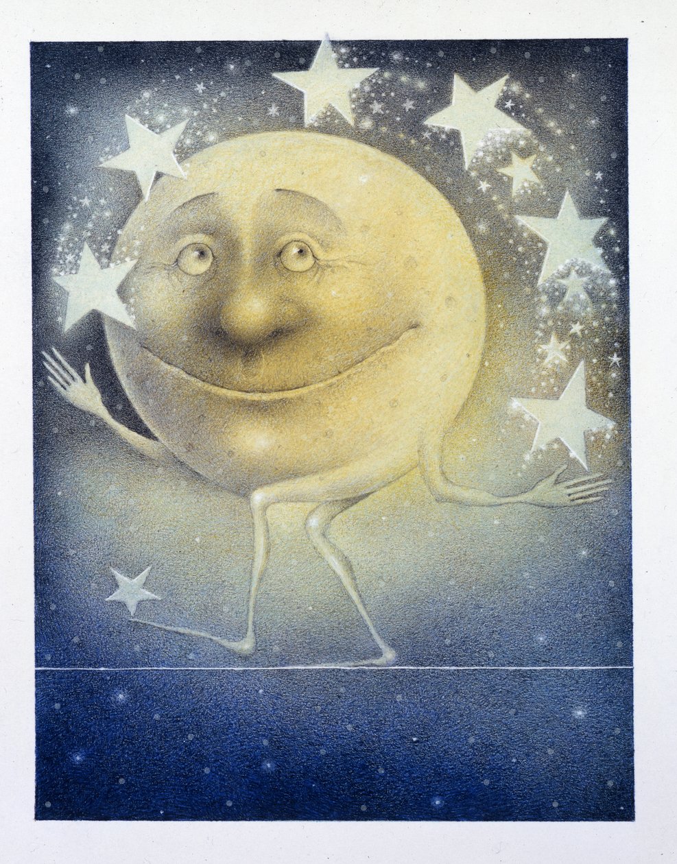 Mond jongliert mit den Nachtsternen von Wayne Anderson
