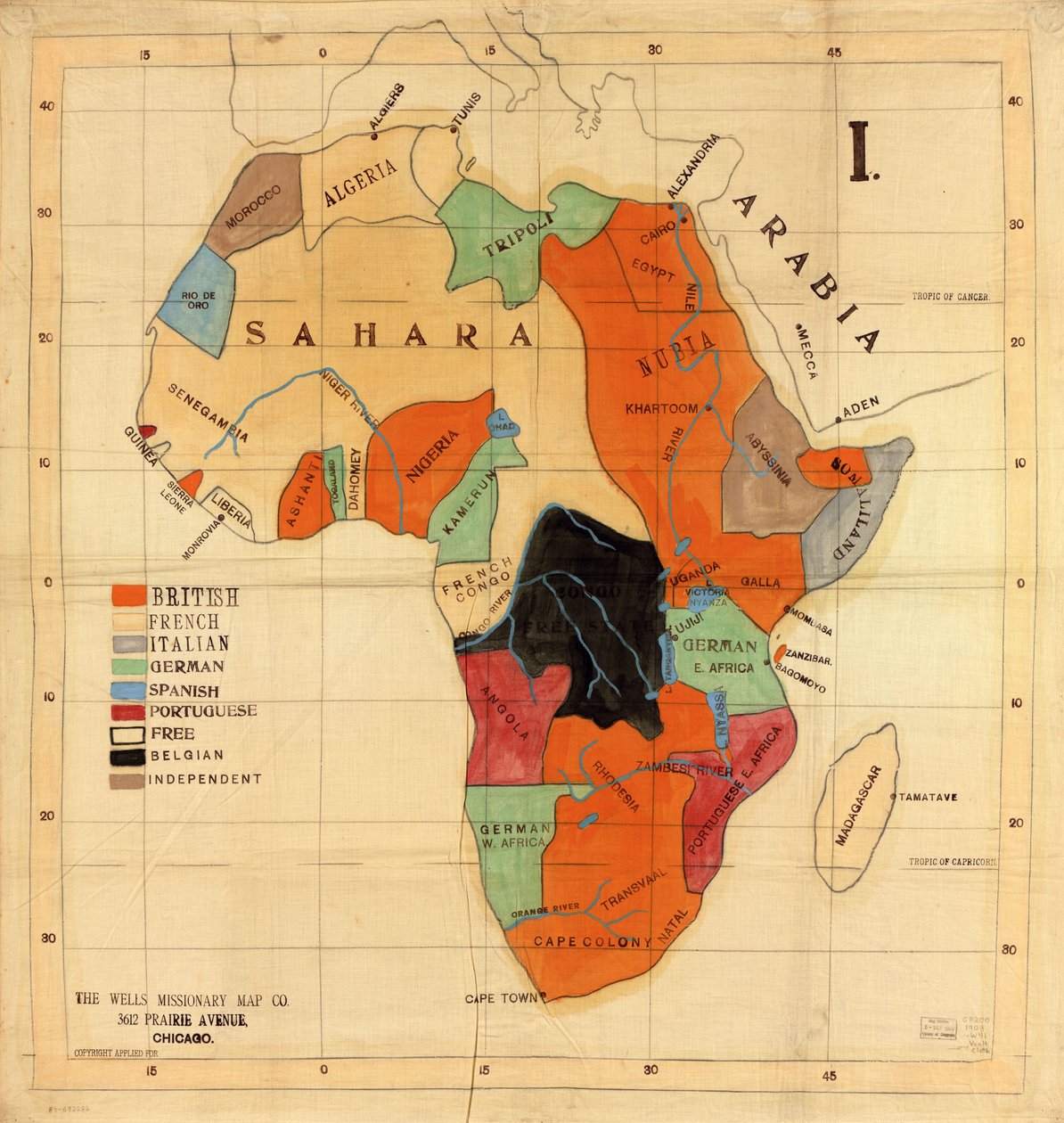 Afrika von Wells Missionary Map Co.