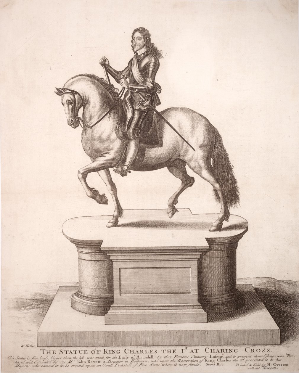 Reiterstatue von Karl I. Zustand 6 von Wenceslaus Hollar