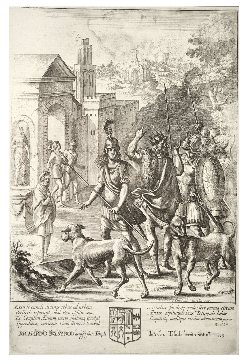 Evander und Aeneas in Palentium. Zustand 4 von Wenceslaus Hollar