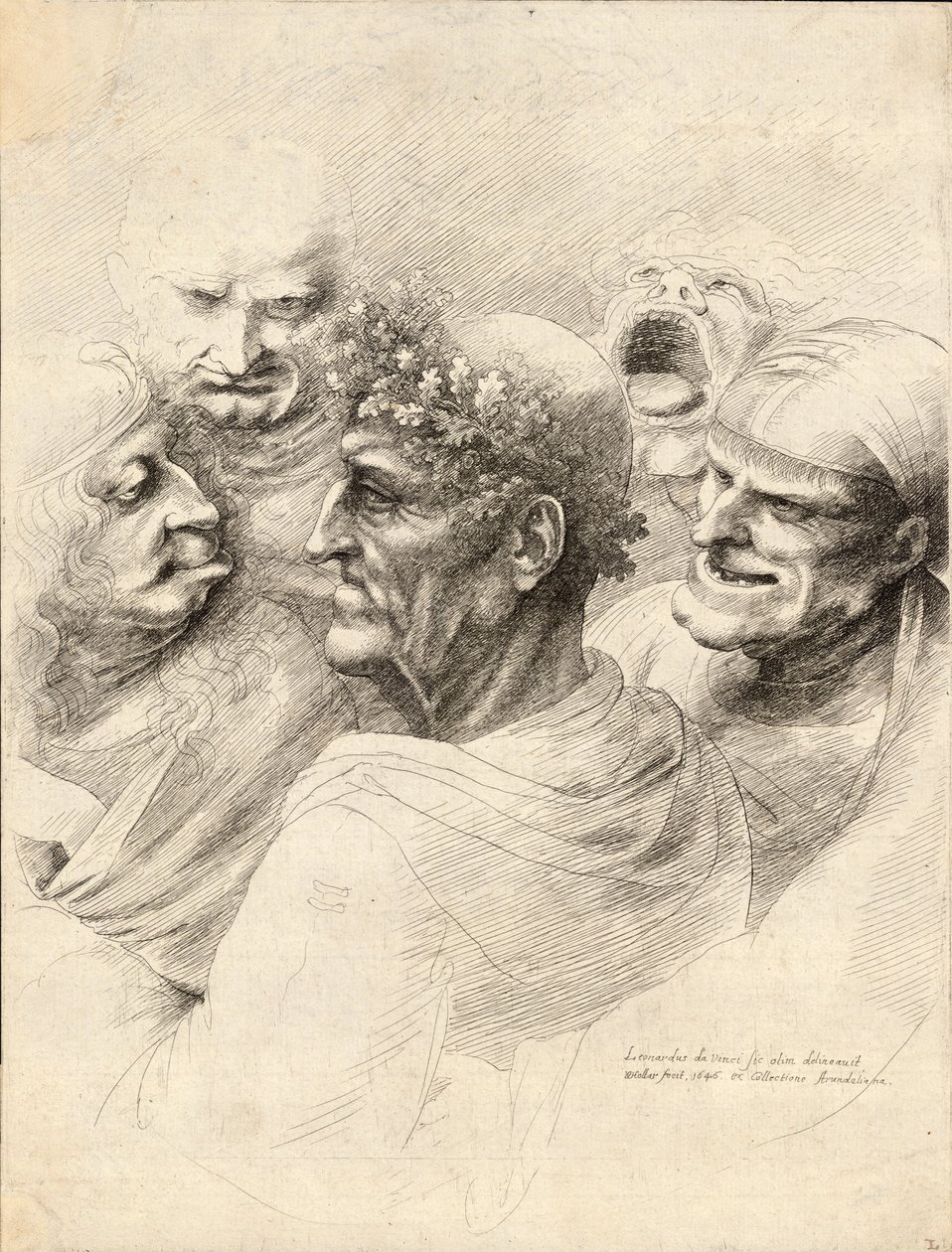 Fünf Männer von Wenceslaus Hollar