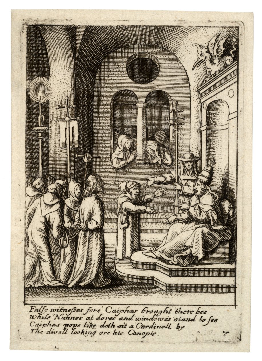 Jesus erneut vor Kaiphas von Wenceslaus Hollar