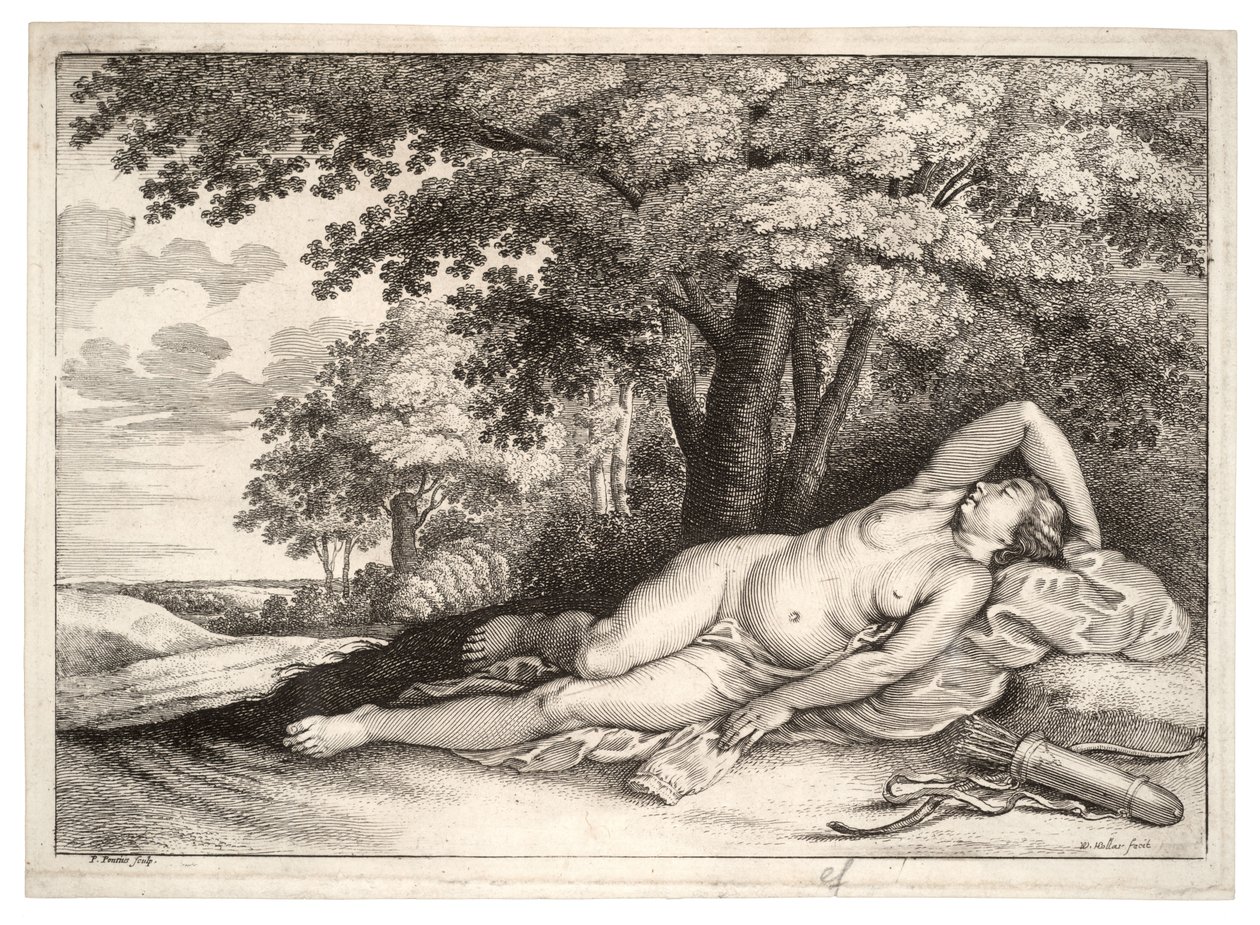 Schlafende Jägerin (Zustand 2) von Wenceslaus Hollar