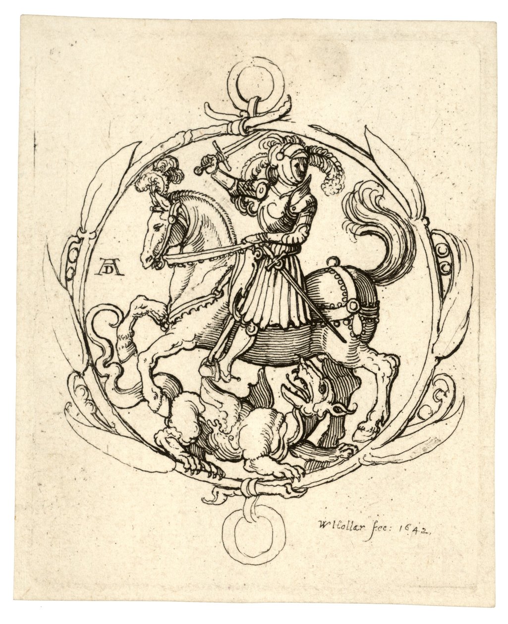 Sankt Georg und der Drache von Wenceslaus Hollar