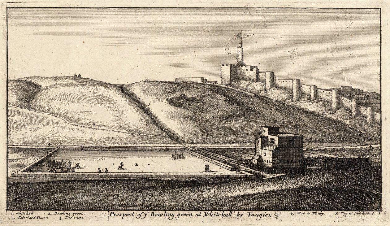 Der Bowling Green in Tanger. Zustand 1 von Wenceslaus Hollar