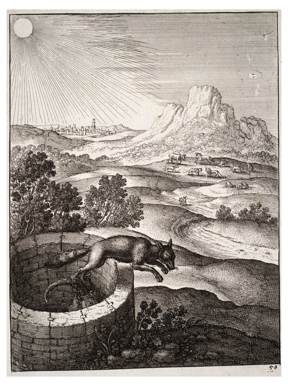 Der Fuchs und die Ziege von Wenceslaus Hollar