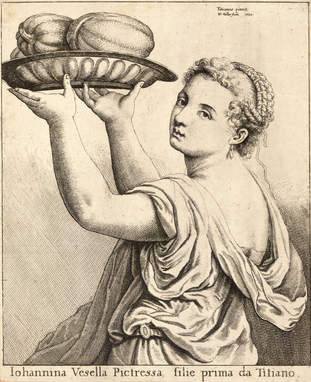 Tizians Tochter (Zustand 2) von Wenceslaus Hollar