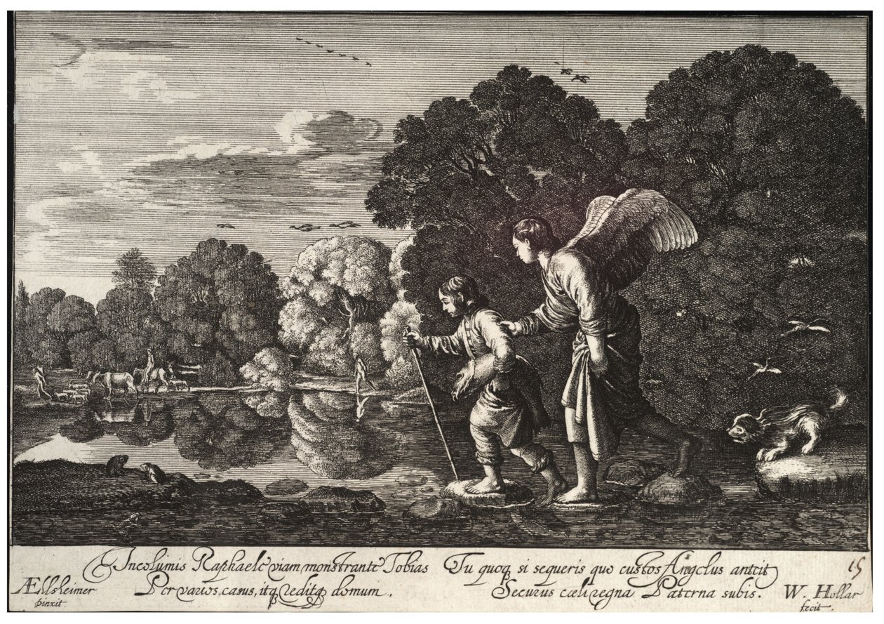 Tobias und der Engel (Zustand 1) von Wenceslaus Hollar