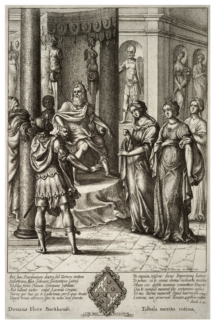 Turnus vor Latinus. Zustand 2 von Wenceslaus Hollar