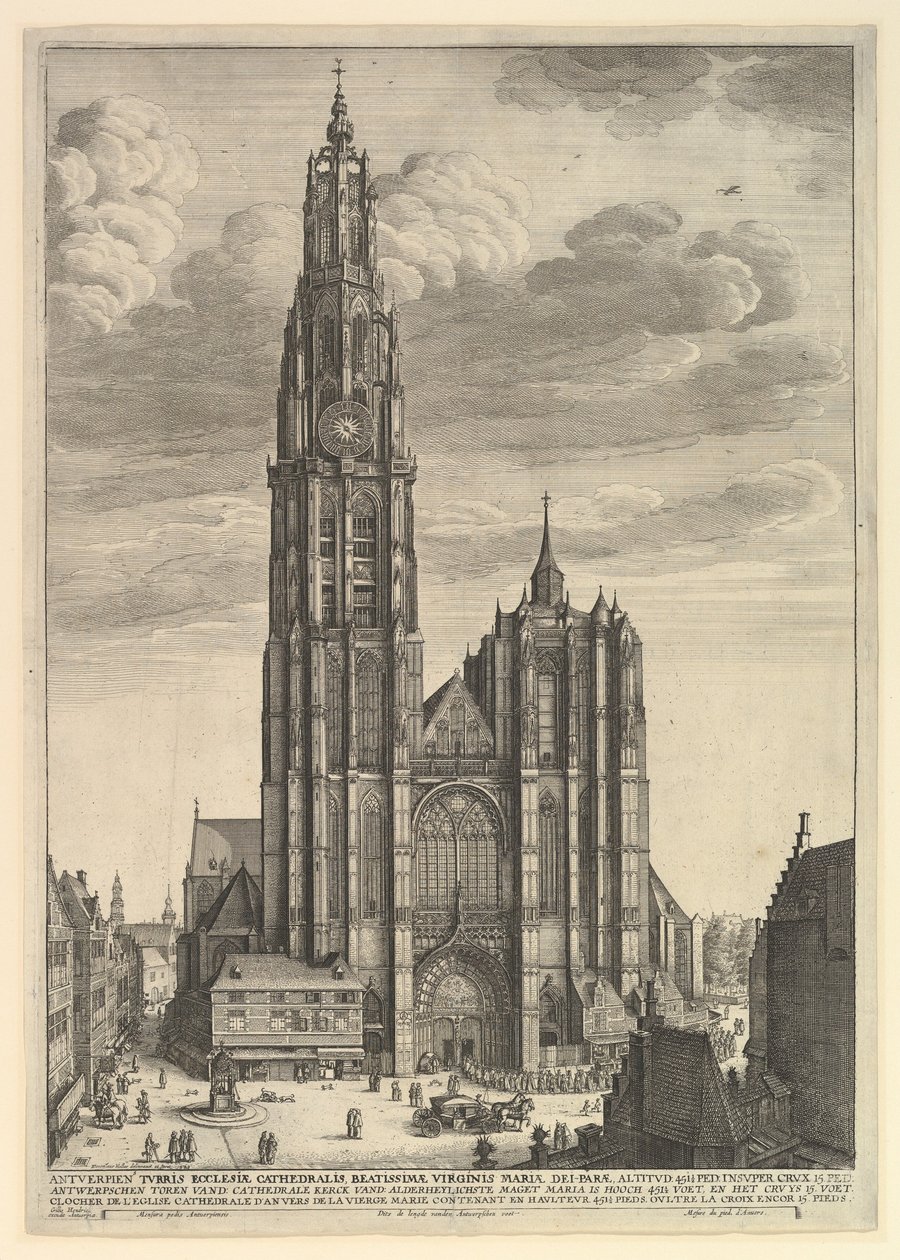 Antwerpener Kathedrale Prospectvs Tvrris Ecclesiæ Cathedralis von Wenceslaus Hollar