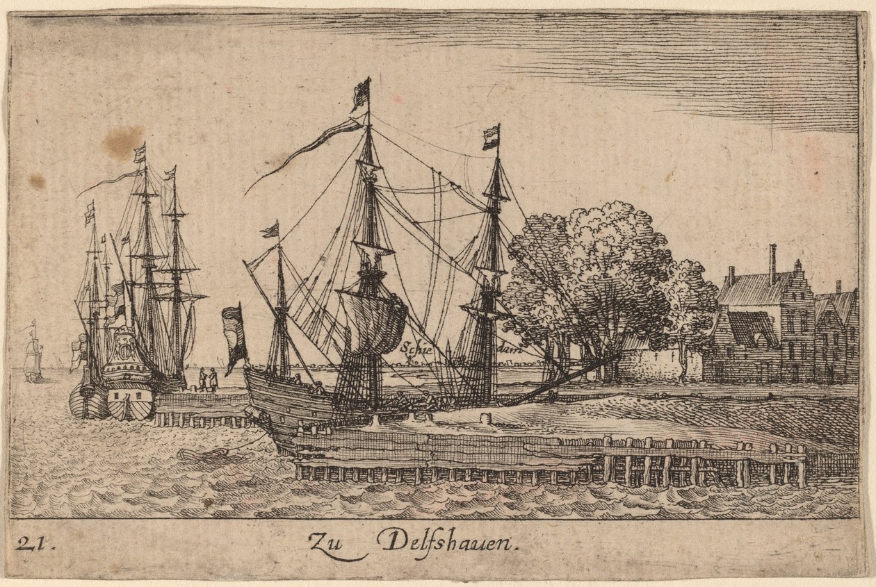 Delfshaven von Wenceslaus Hollar