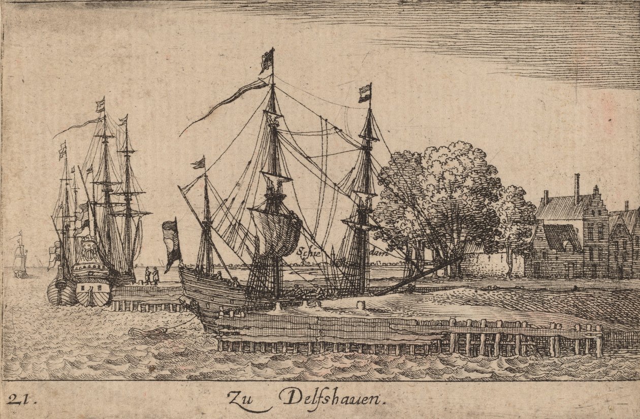 Delfshaven, 1635 von Wenceslaus Hollar