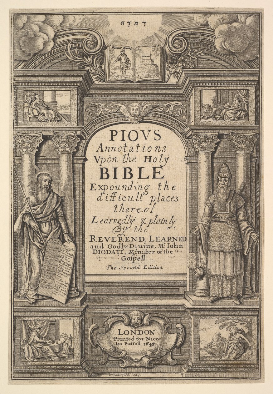 Diodati. Fromme Anmerkungen, 1648 von Wenceslaus Hollar
