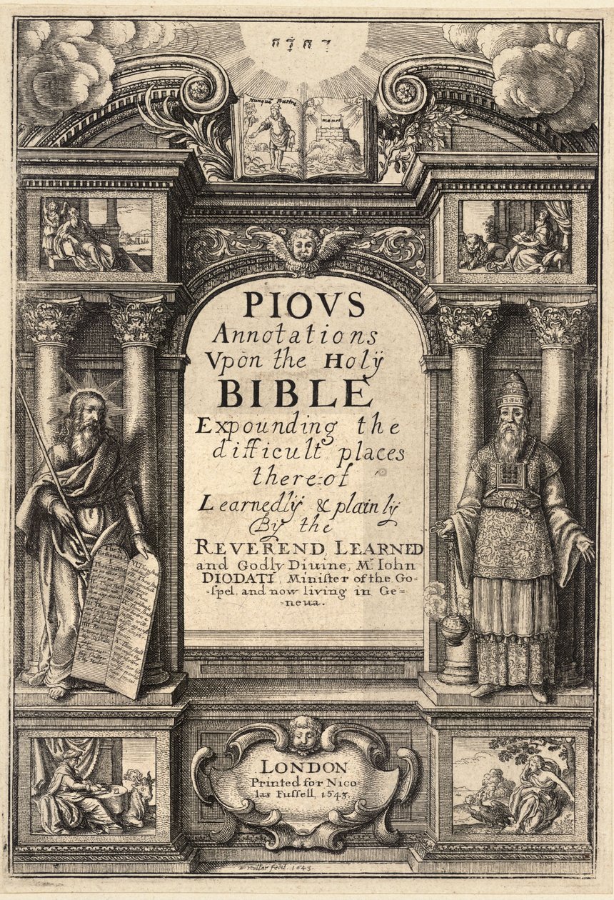 Diodati. Fromme Anmerkungen (Zustand 1) von Wenceslaus Hollar