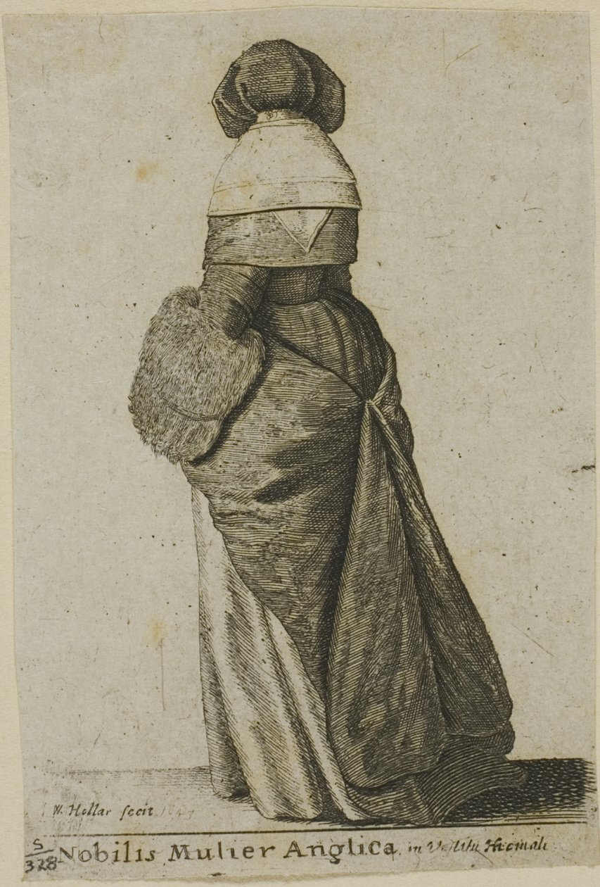 Englische Adlige in Winterkleidung von Wenceslaus Hollar