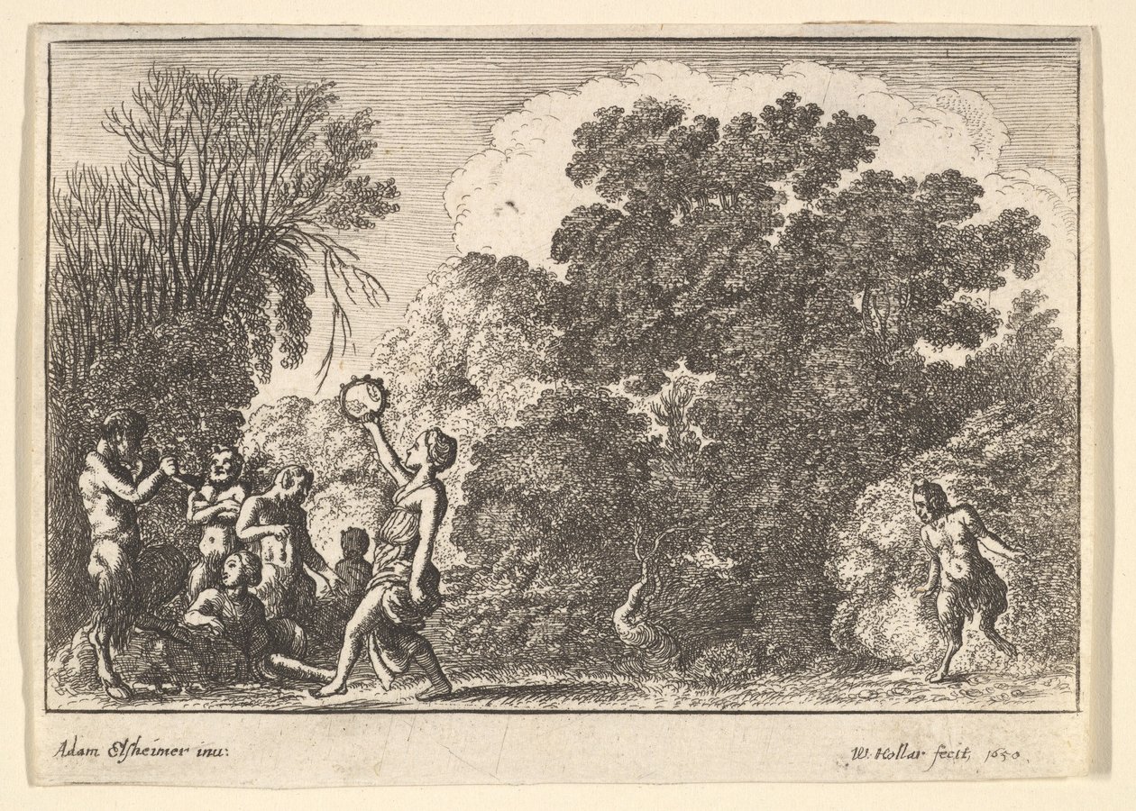 Fünf Satyrn und zwei Nymphen, 1650 von Wenceslaus Hollar
