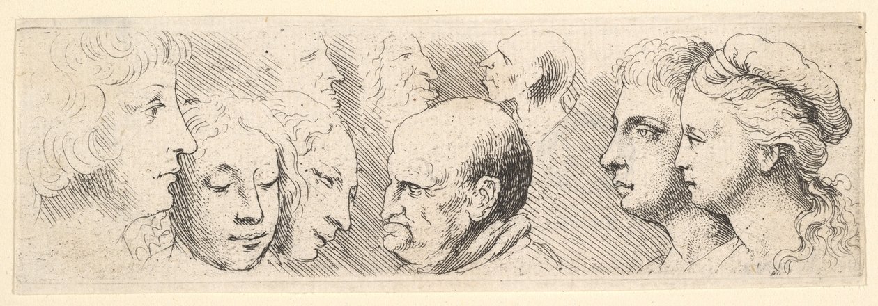Kopfstudien, 1644-52 von Wenceslaus Hollar