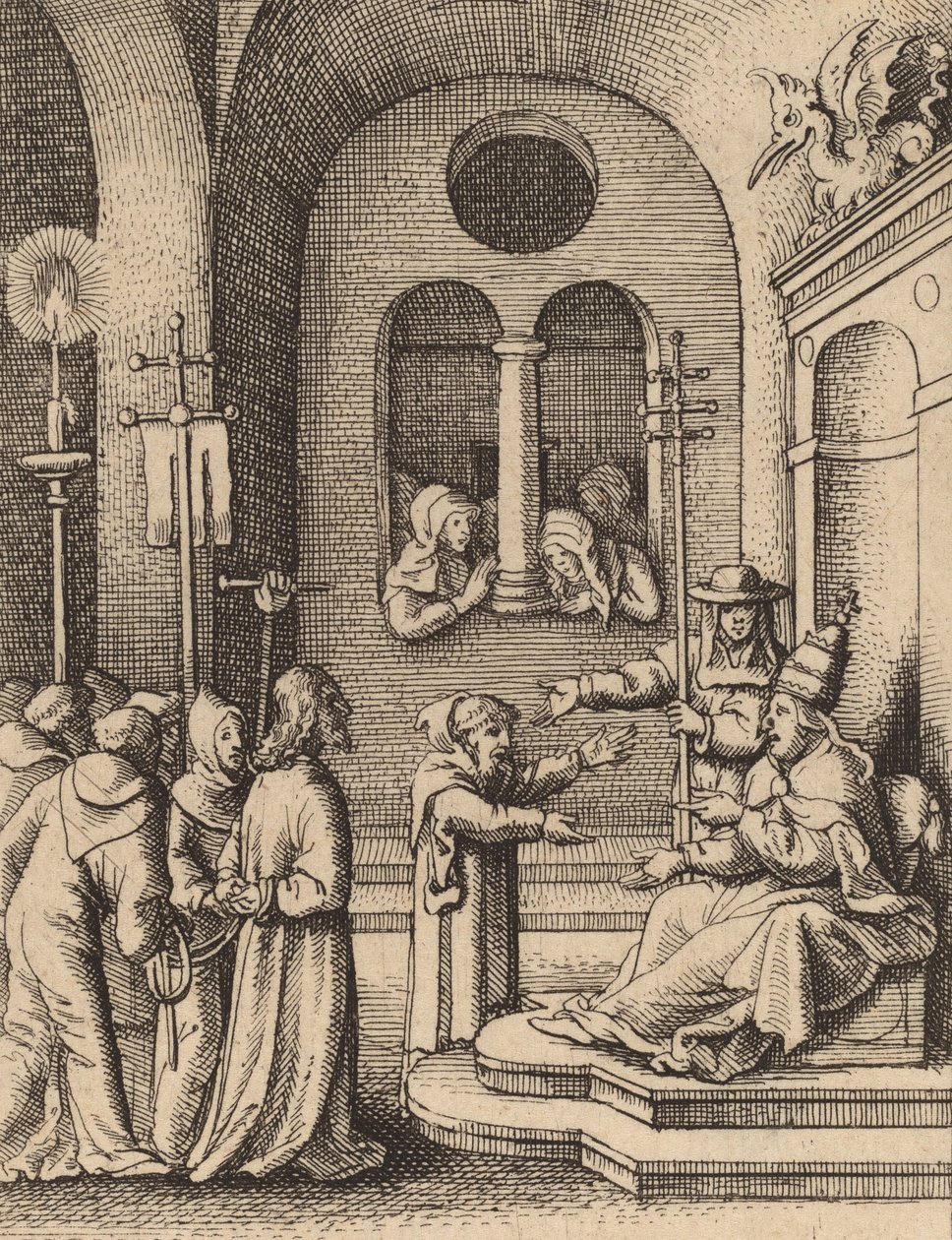 Jesus erneut vor Kaiphas von Wenceslaus Hollar