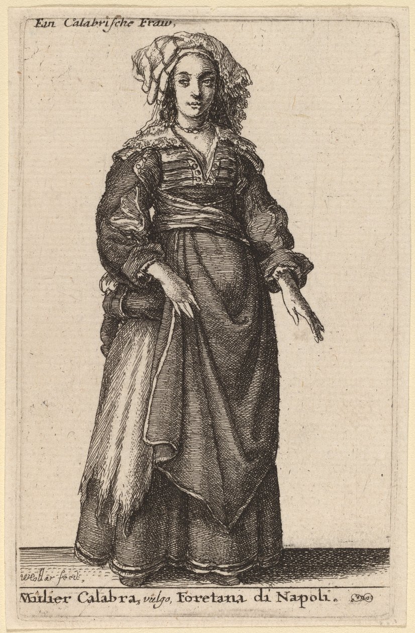 Mulier Calabra, Vulgo, Foretana di Napoli von Wenceslaus Hollar