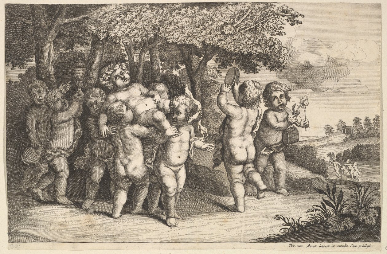 Neun kleine Jungen von Wenceslaus Hollar