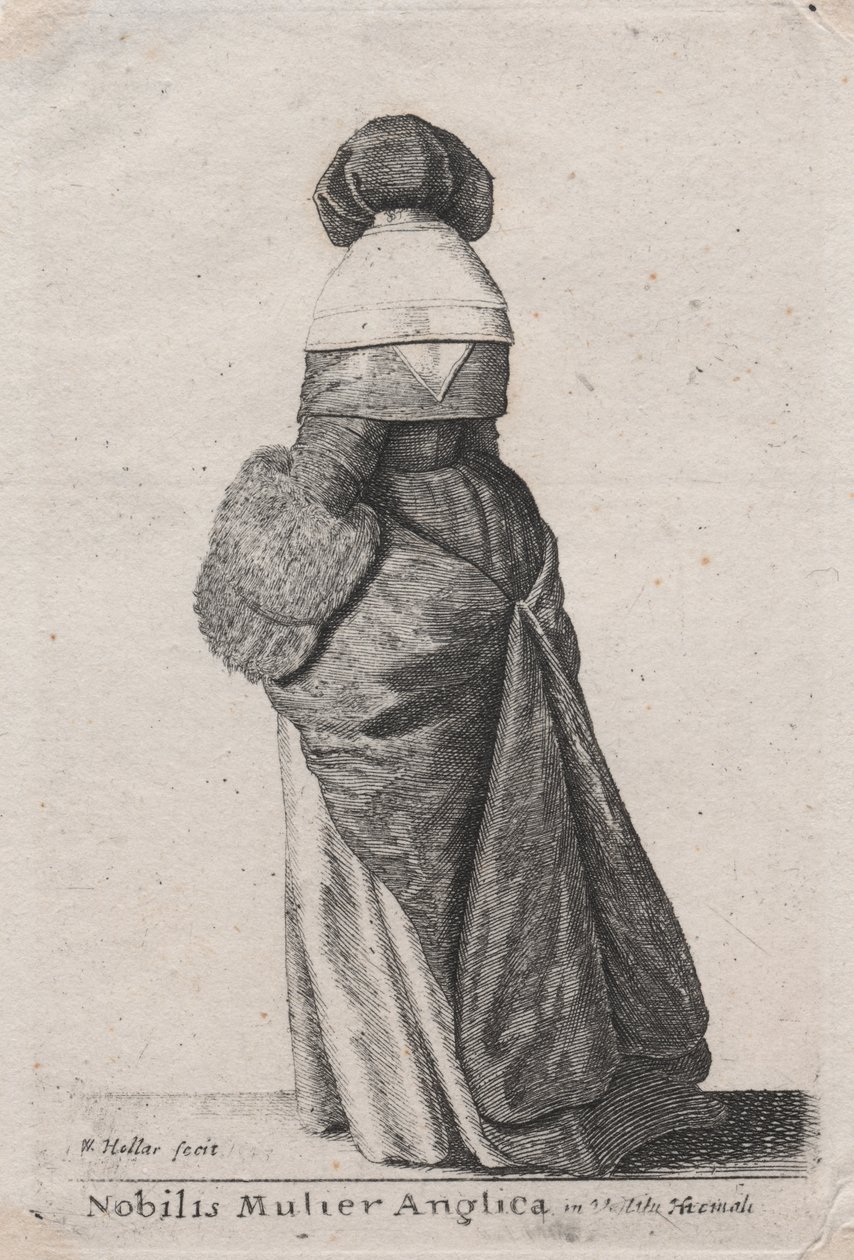 Nobilis Mulier Anglica in Vestitu Hiemali, 1643 von Wenceslaus Hollar