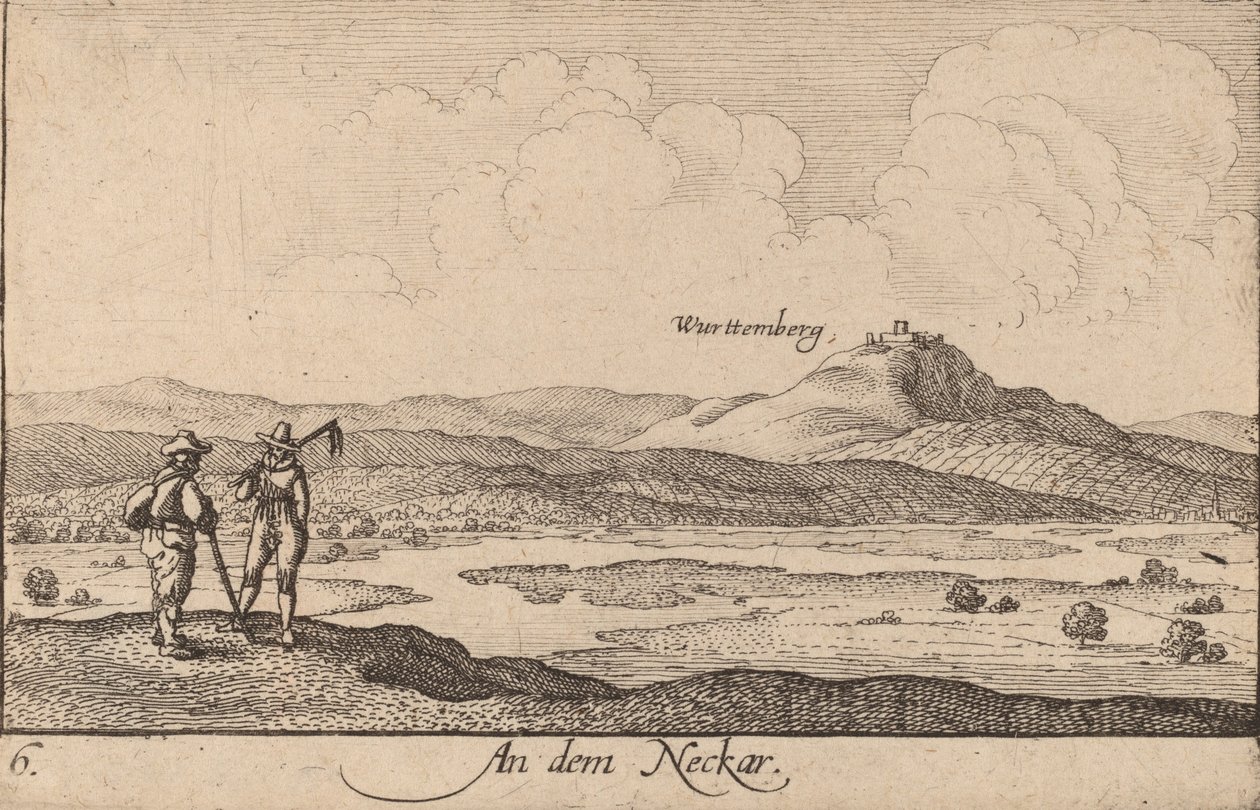 Am Neckar, 1635 von Wenceslaus Hollar