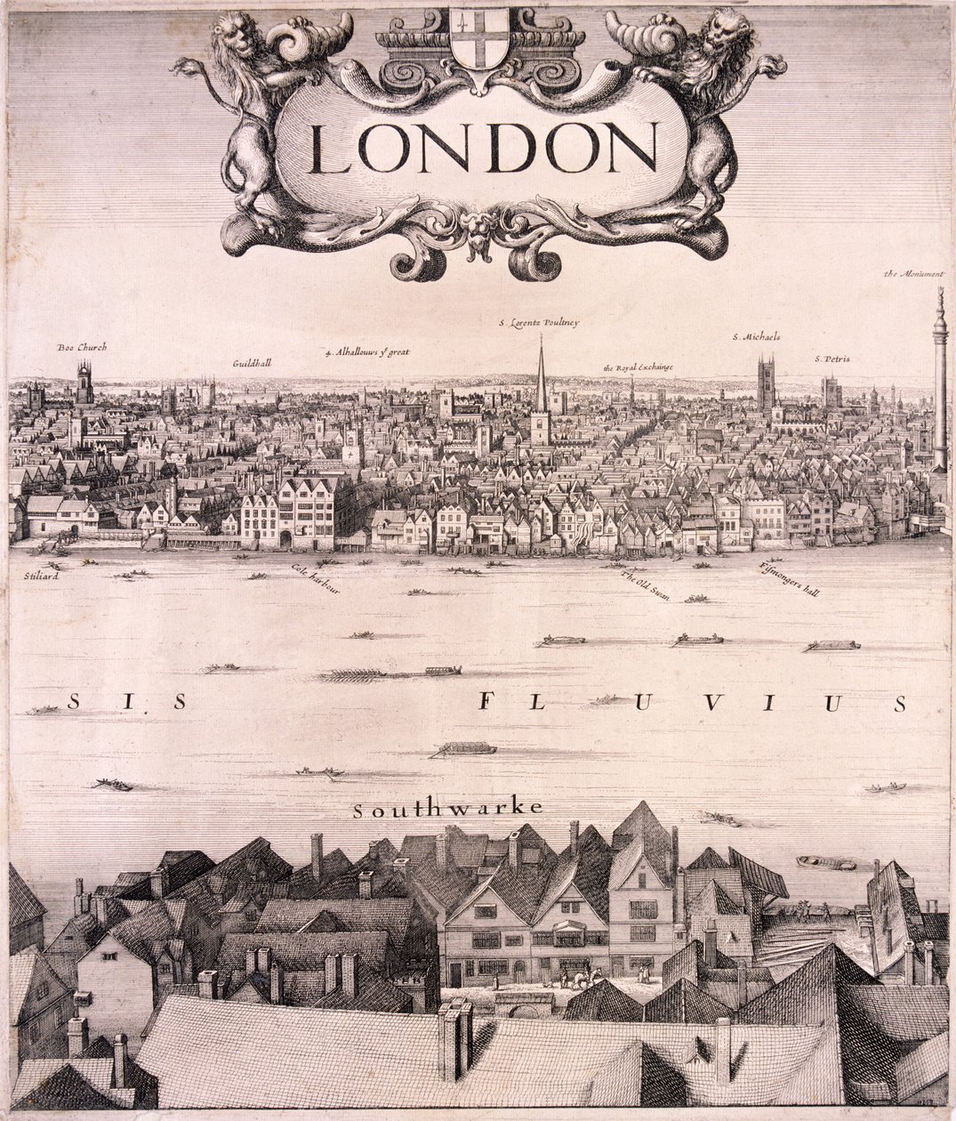 Panoramablick auf London von Wenceslaus Hollar