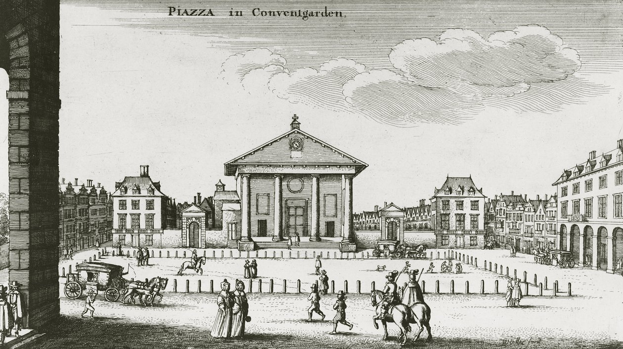 Piazza in Covent Garden, 1640 von Wenceslaus Hollar