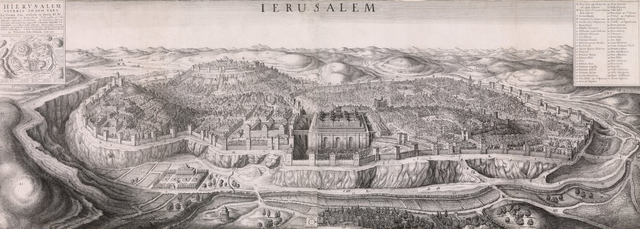 Aussicht auf Jerusalem, 1660 von Wenceslaus Hollar