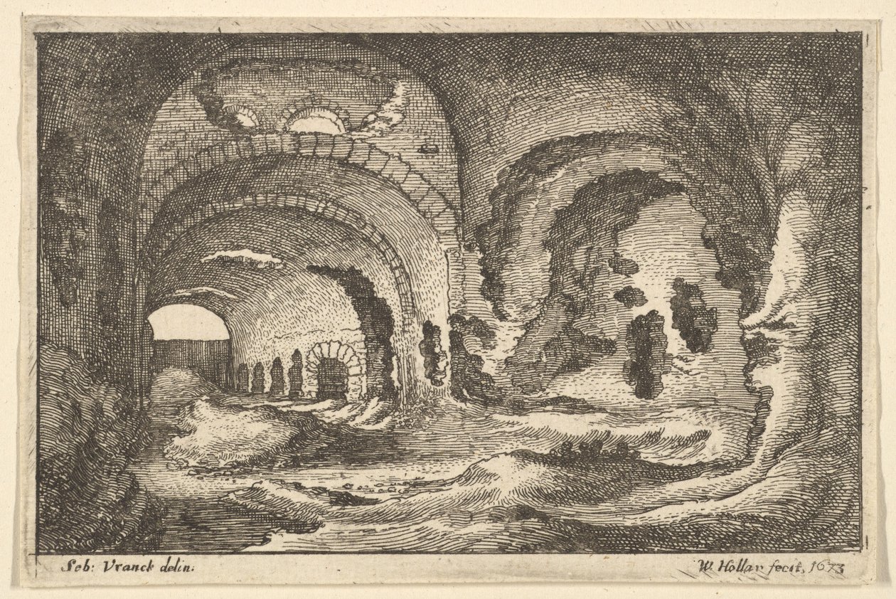 Römische Überreste in Tivoli, 1673 von Wenceslaus Hollar