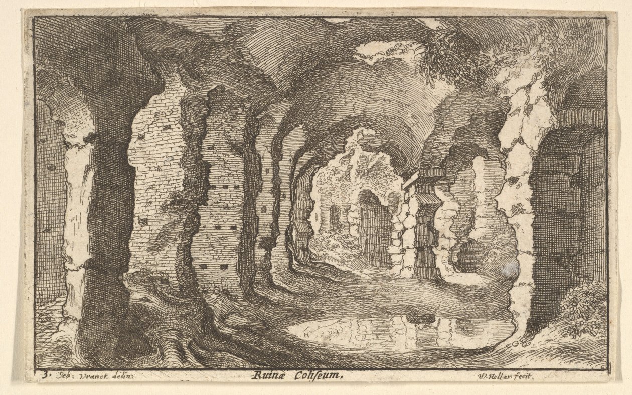 Ruinen des Kolosseums von Wenceslaus Hollar