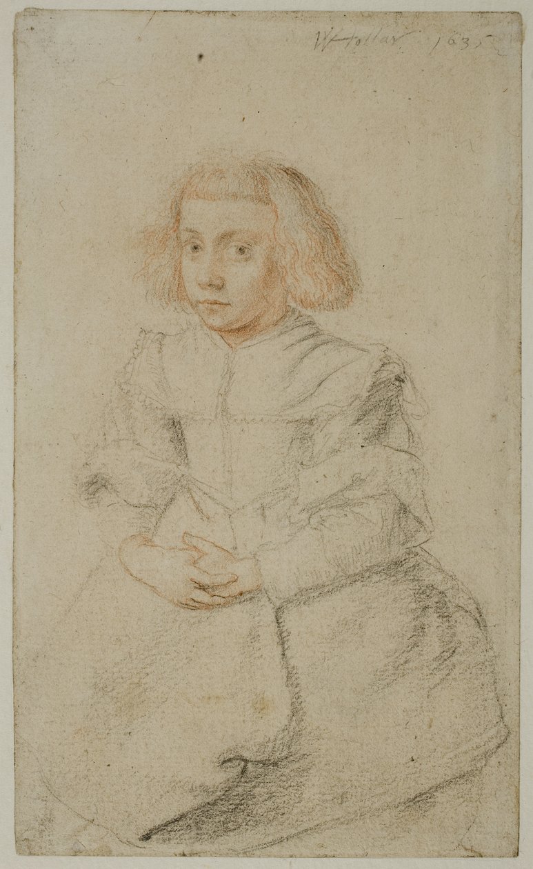 Studie eines sitzenden Mädchens von Wenceslaus Hollar