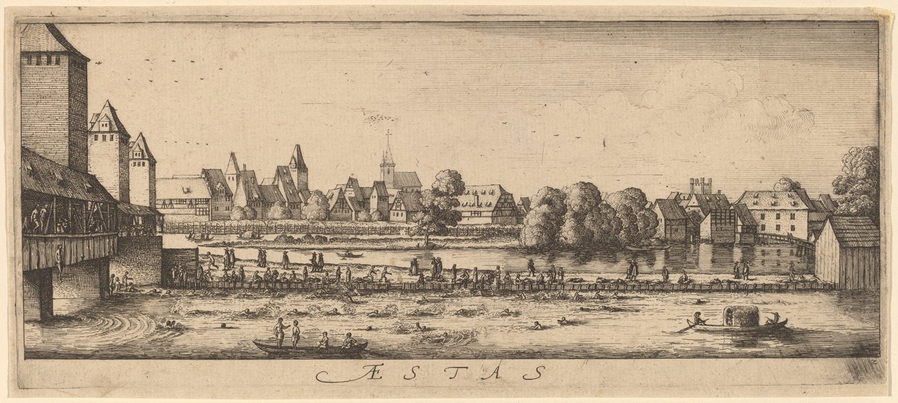 Sommer: Der Badeplatz von Wenceslaus Hollar
