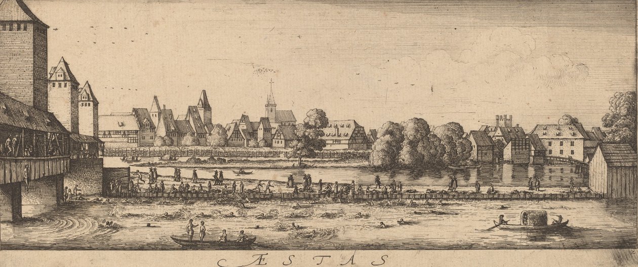 Sommer: Der Badeplatz, ca. 1628-1629 von Wenceslaus Hollar