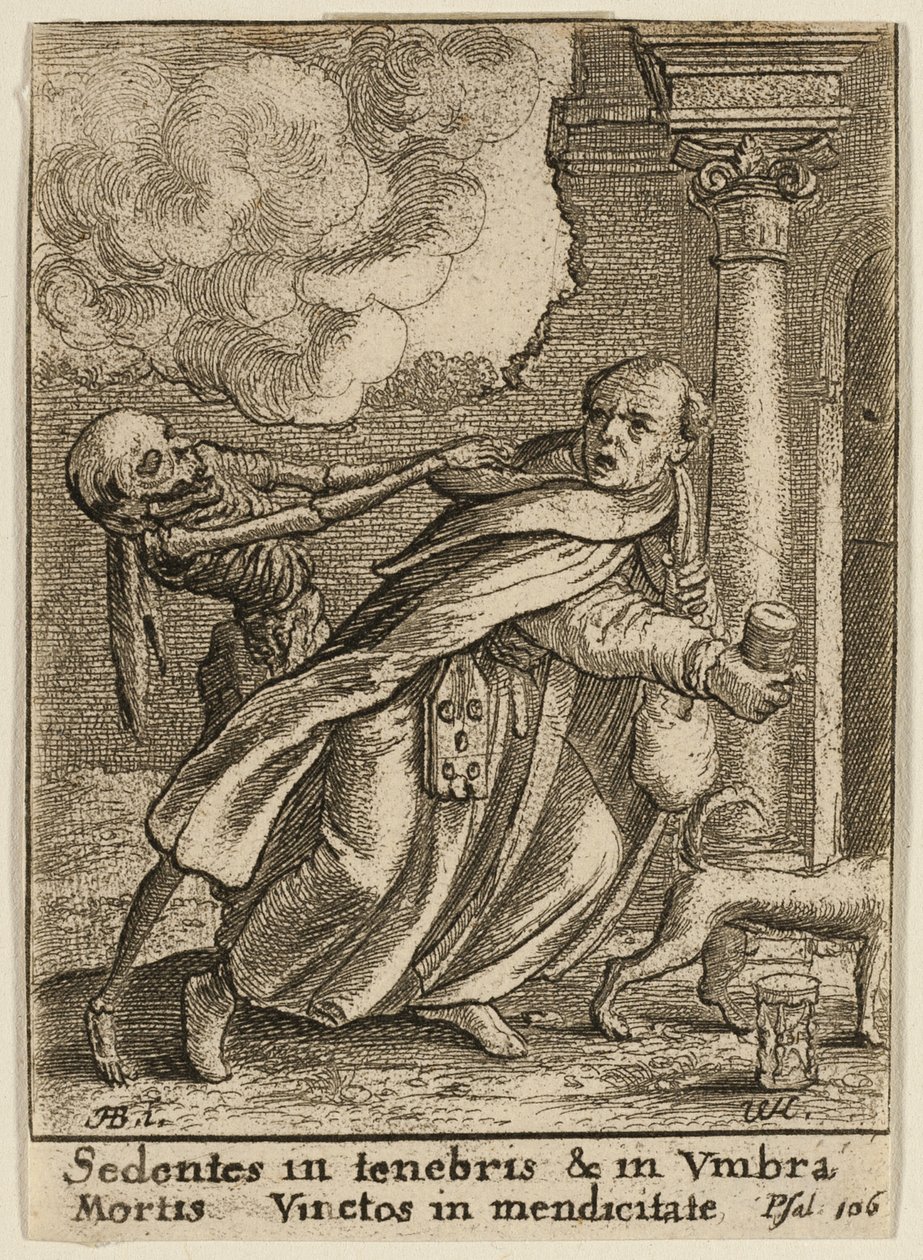 Der Mönch und der Tod von Wenceslaus Hollar