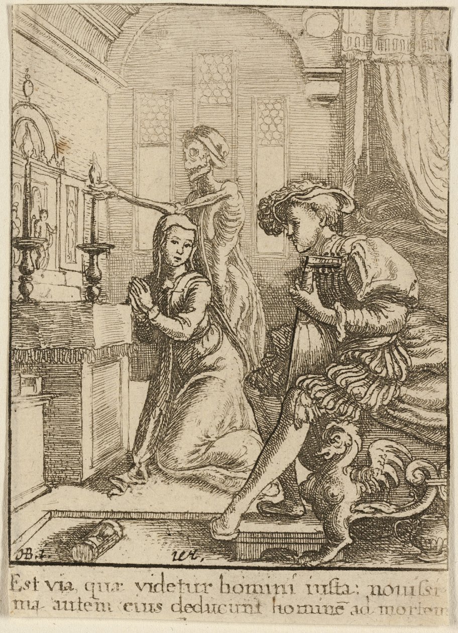 Die Nonne und der Tod von Wenceslaus Hollar