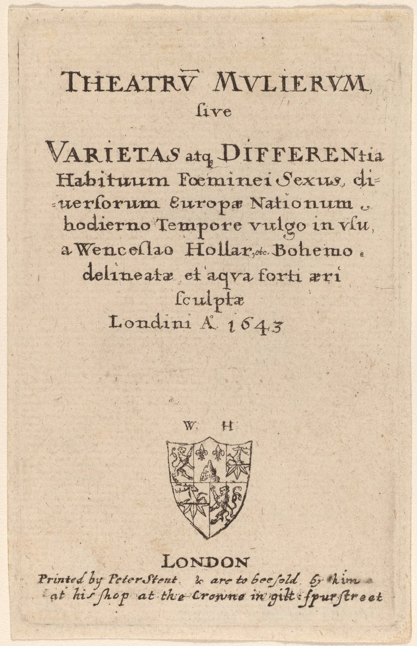 Theatrum mulierum: Titelseite von Wenceslaus Hollar