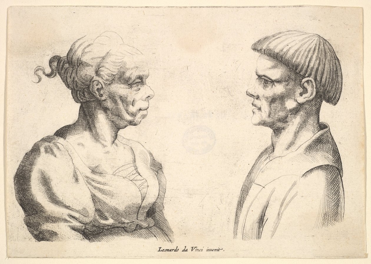 Zwei Köpfe von Wenceslaus Hollar